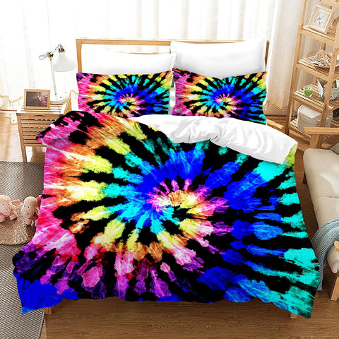 3D Color Tie Dye Quilt Cover Set Bedding Set Duvet Cover Pillowcases 312- Jess Art Decoration