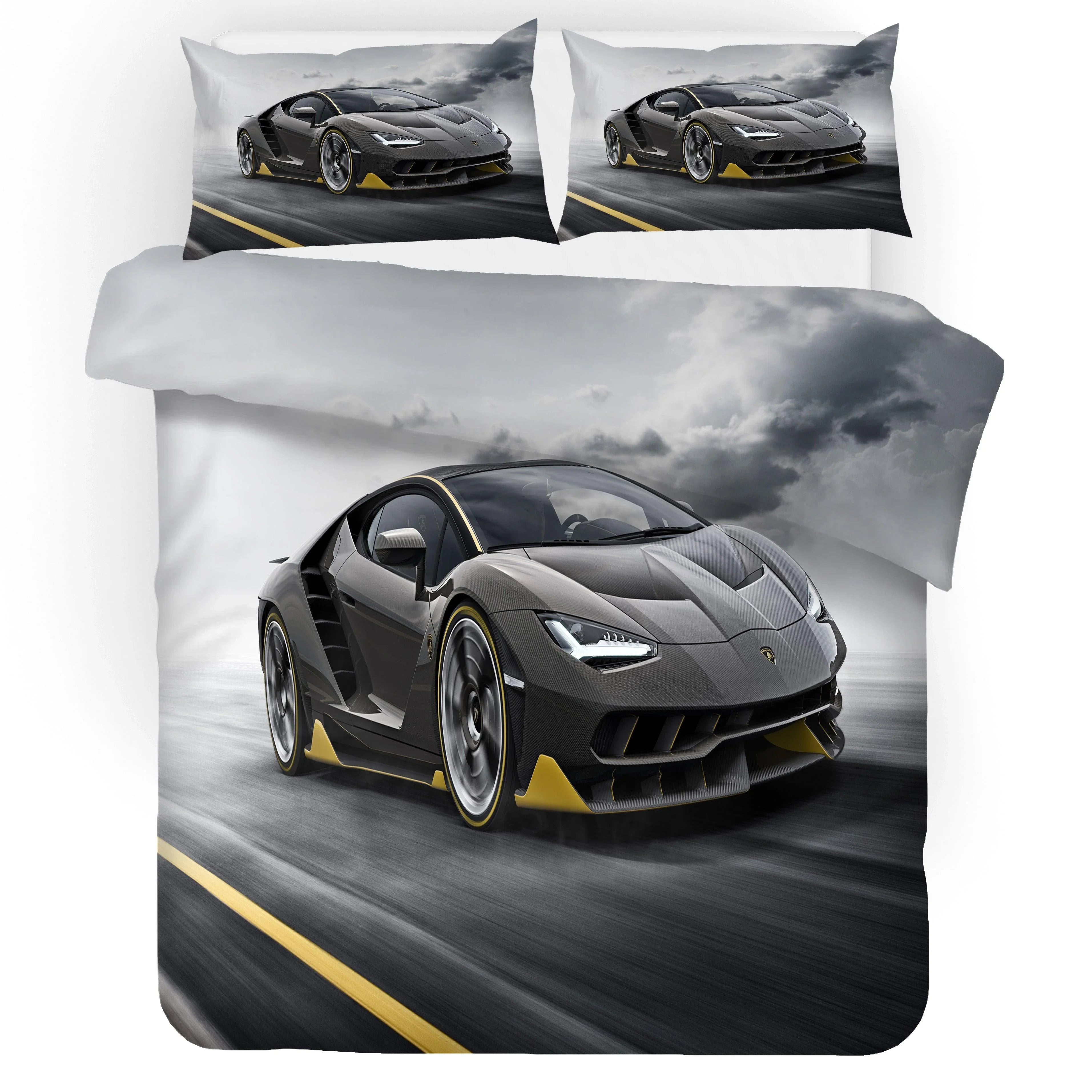 3D Gray Car Quilt Cover Set Bedding Set Duvet Cover Pillowcases SF05- Jess Art Decoration