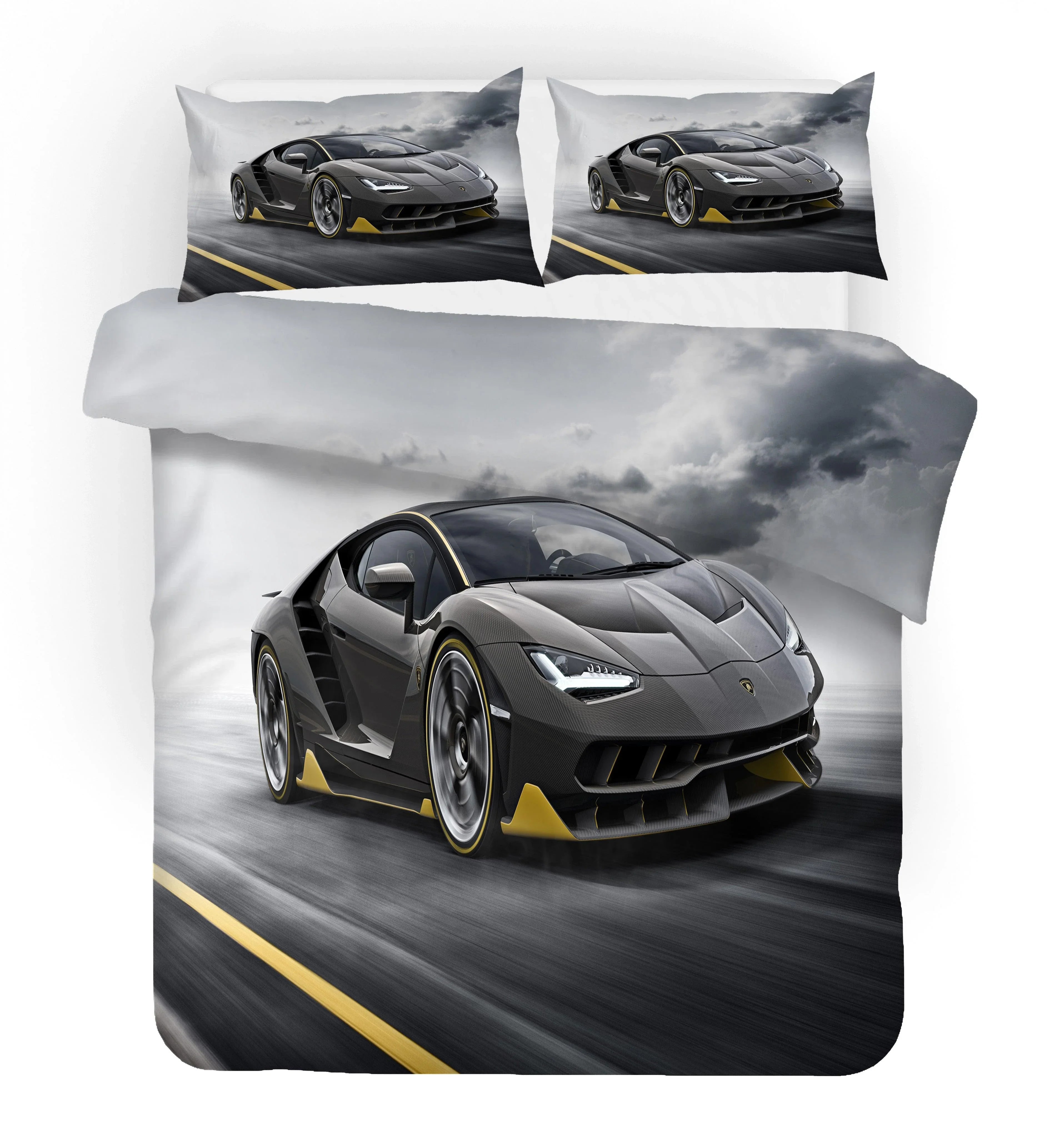 3D Gray Car Quilt Cover Set Bedding Set Duvet Cover Pillowcases SF05- Jess Art Decoration