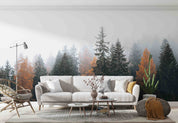 3D Autumn Forest Misty Landscape Wall Mural Wallpaper GD 1016- Jess Art Decoration