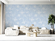 3D Fresh Floral Blue Background Wall Mural Wallpaper GD 1221- Jess Art Decoration