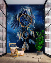 3D Watercolor Dreamcatcher Eagle Blue Wall Mural Wallpaper GD 2578- Jess Art Decoration