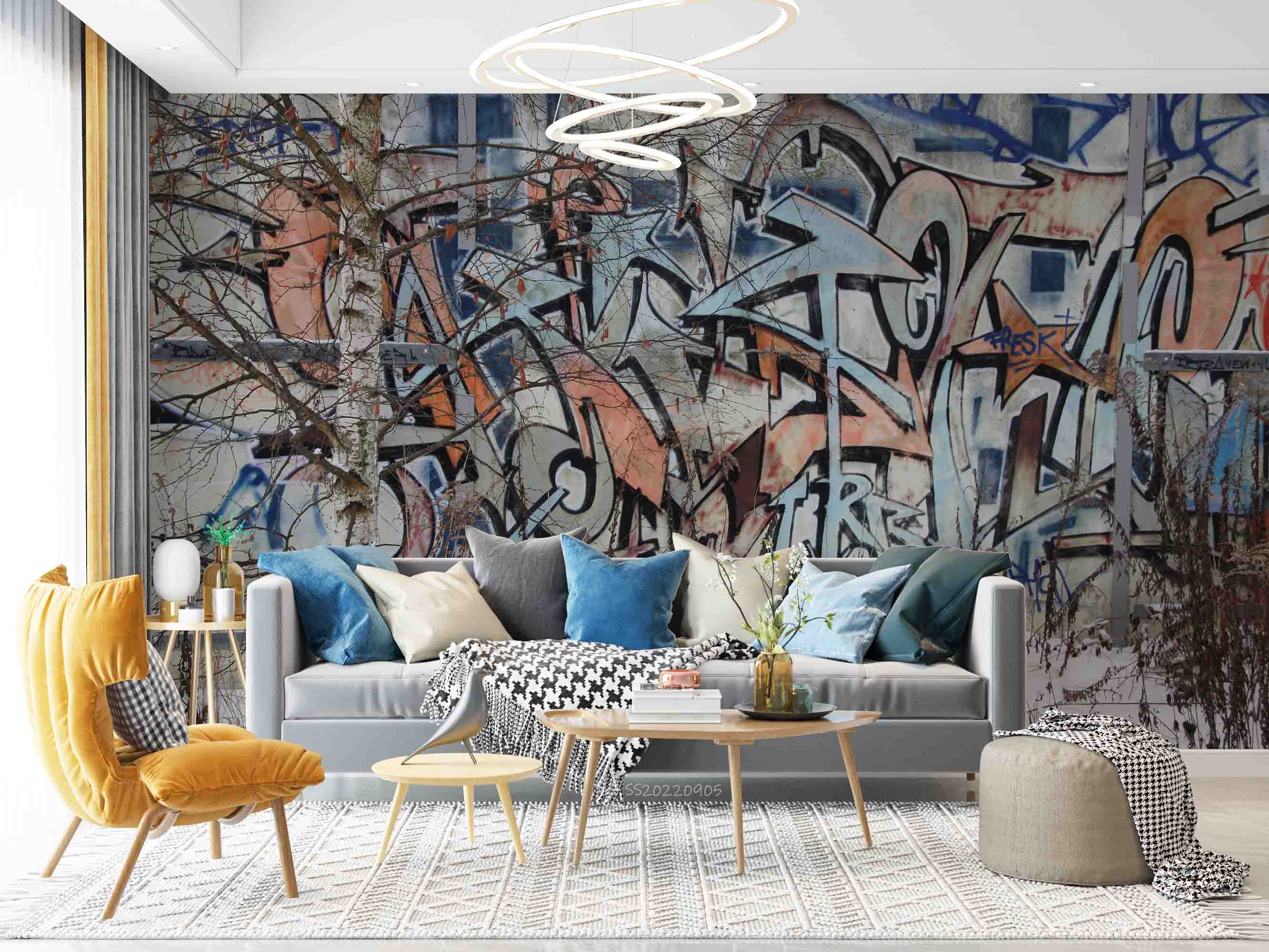 3D Abstract Art Graffiti Wall Mural Wallpaper GD 2655- Jess Art Decoration