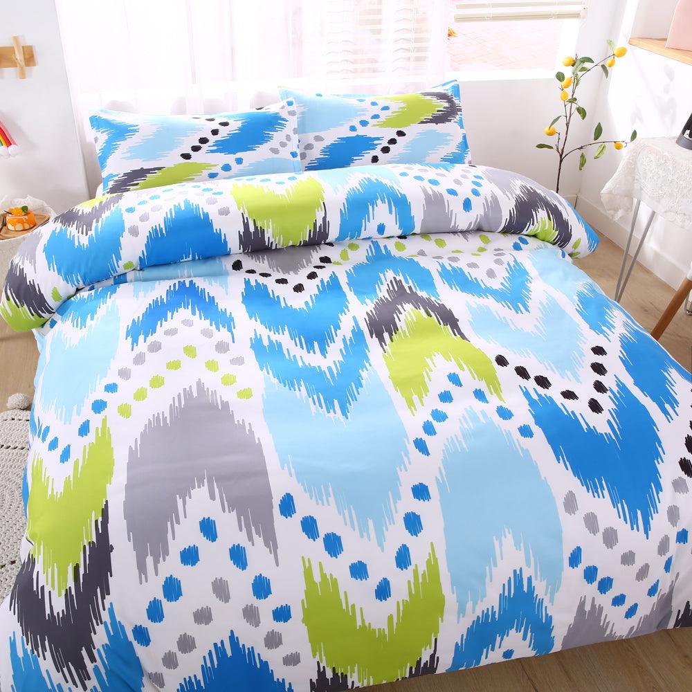 3D Abstract Blue Geometry Quilt Cover Set Bedding Set Duvet Cover Pillowcases 520- Jess Art Decoration