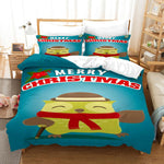 3D Merry Christmas Owl Gift Quilt Cover Set Bedding Set Duvet Cover Pillowcases JN 3021- Jess Art Decoration