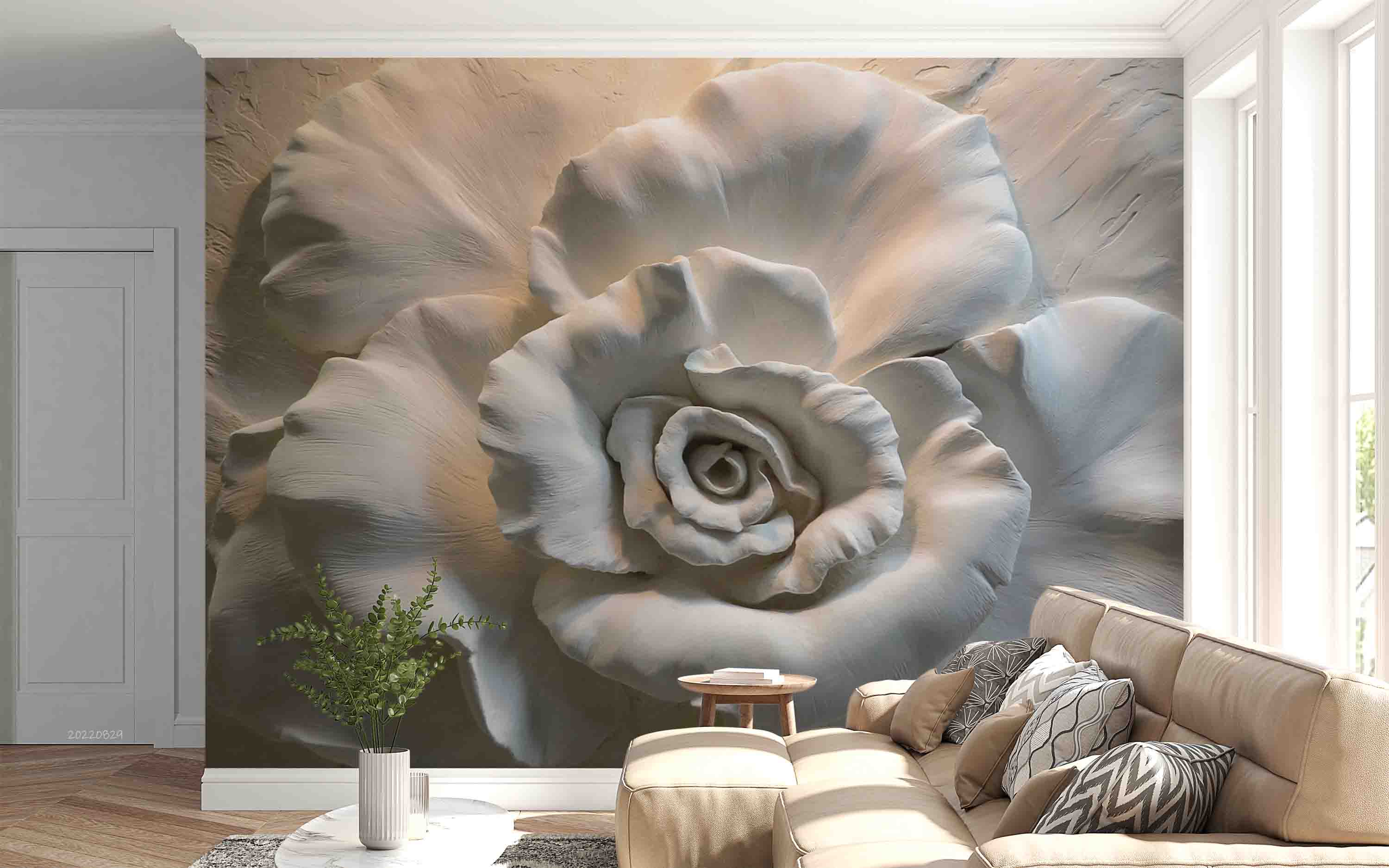 3D Vintage Embossed Floral Background Wall Mural Wallpaper GD 2681- Jess Art Decoration