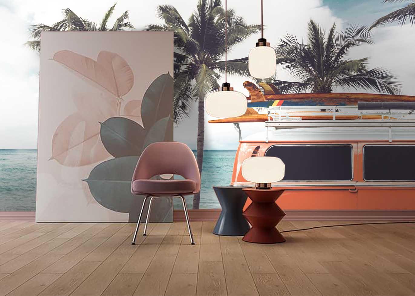 3D blue sky sea coconut tree wall mural wallpaper 90- Jess Art Decoration