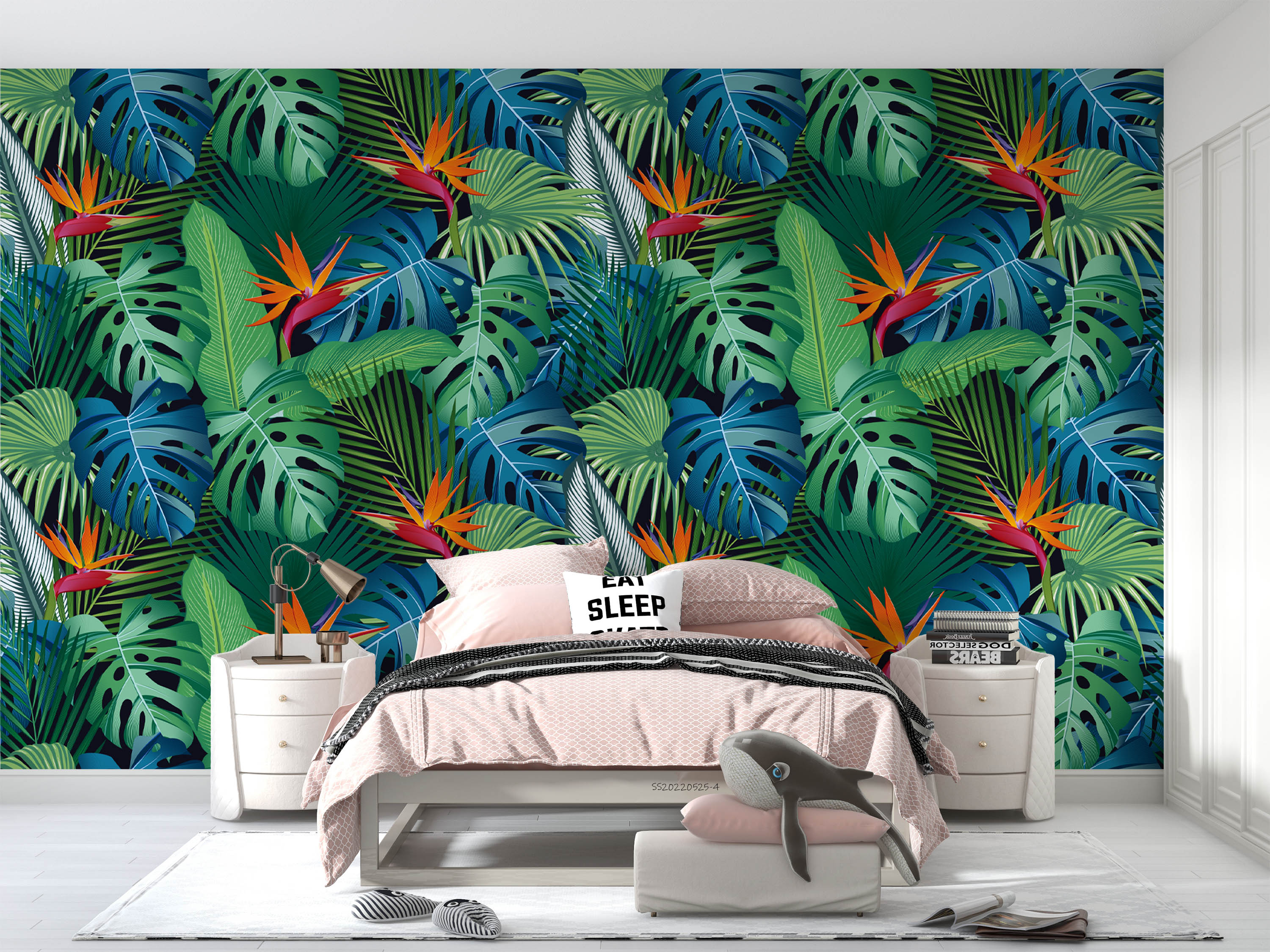 3D Tropical Green Leaf Floral Wall Mural Wallpaper GD 672- Jess Art Decoration