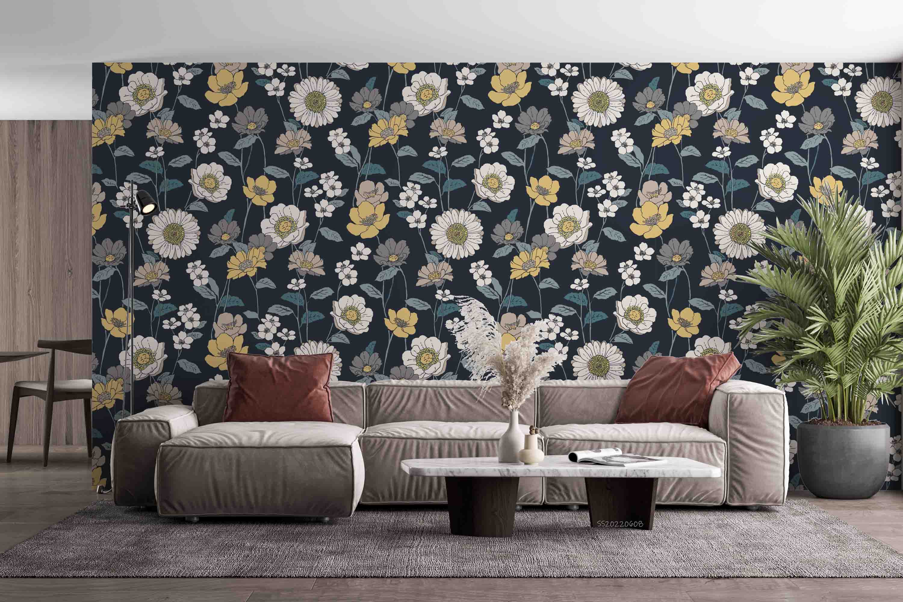 3D Vintage Floral Pattern Wall Mural Wallpaper GD 598- Jess Art Decoration