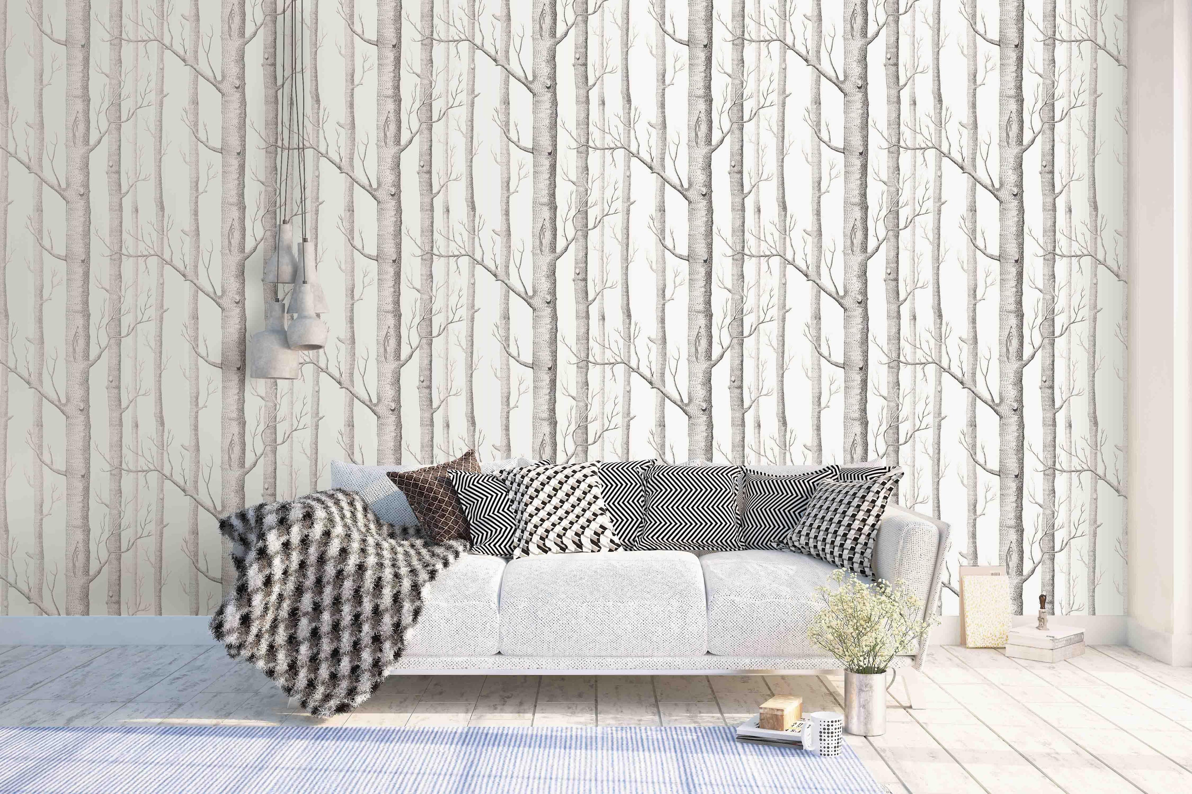 3D Simple Black White Forest Wall Mural Wallpaper 32- Jess Art Decoration