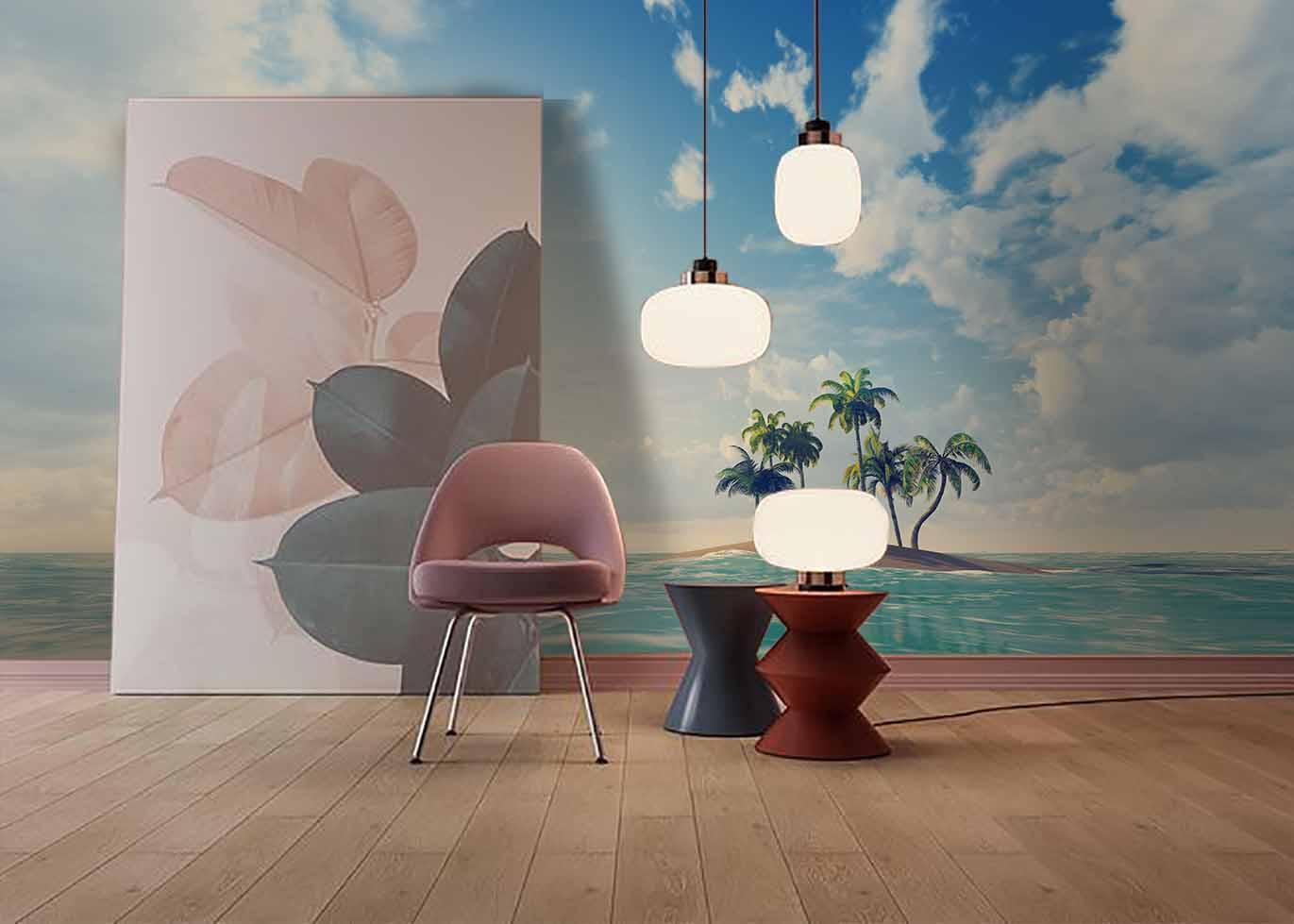 3D blue sky sea coconut tree wall mural wallpaper 71- Jess Art Decoration