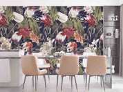 3D Beautiful Colorful Flower Green Leaf Background Wall Mural Wallpaper GD 1067- Jess Art Decoration