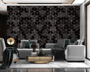 3D Abstract Geometric Cube Black Pattern Wall Mural Wallpaper GD 459- Jess Art Decoration