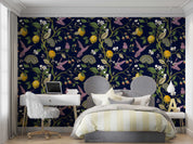 3D Vintage Plant Leaf Floral Lemon Bird Wall Mural Wallpaper GD 677- Jess Art Decoration