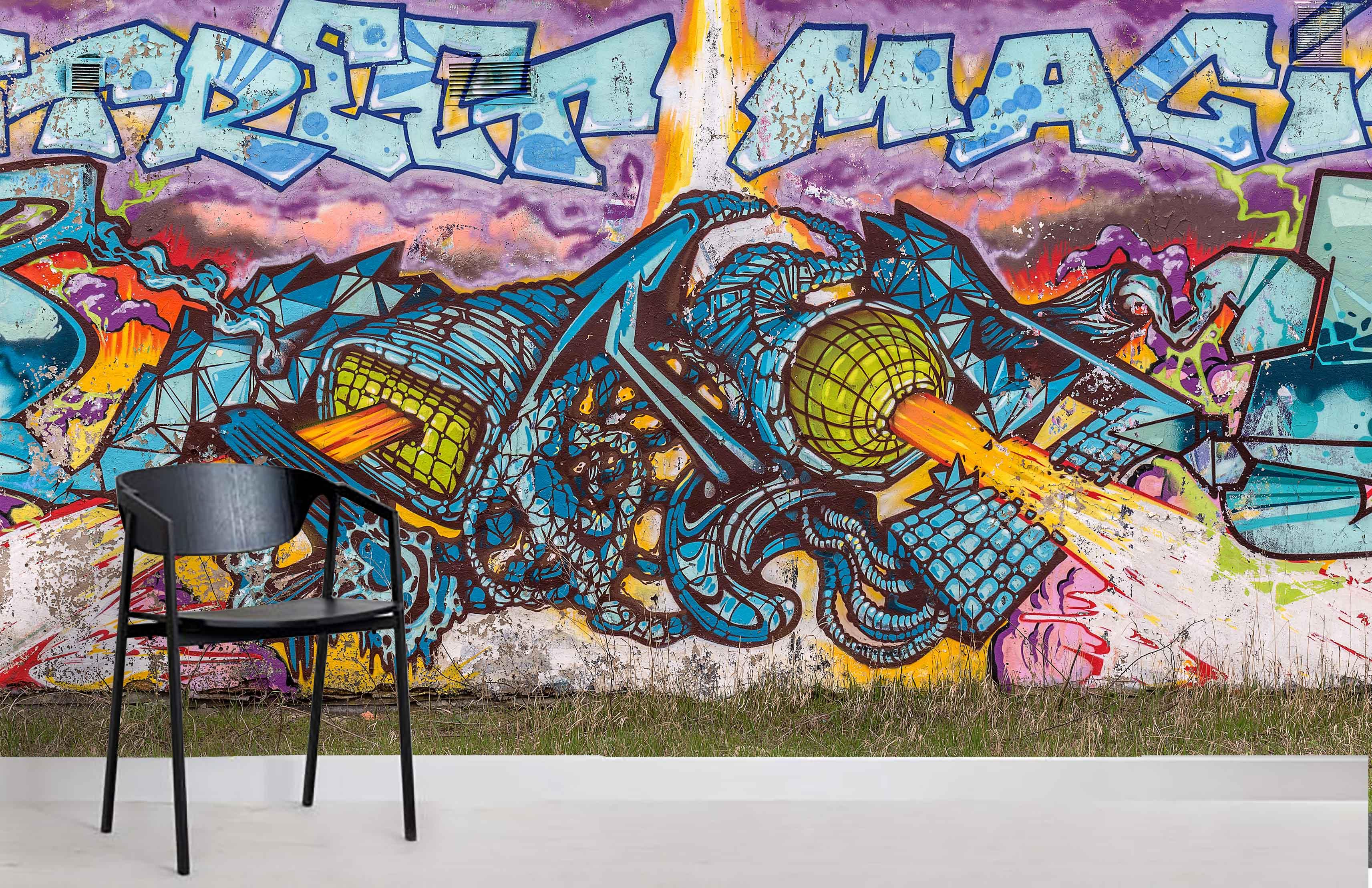 3D Colored Graffiti Letter Wall Mural Wallpaper 17- Jess Art Decoration