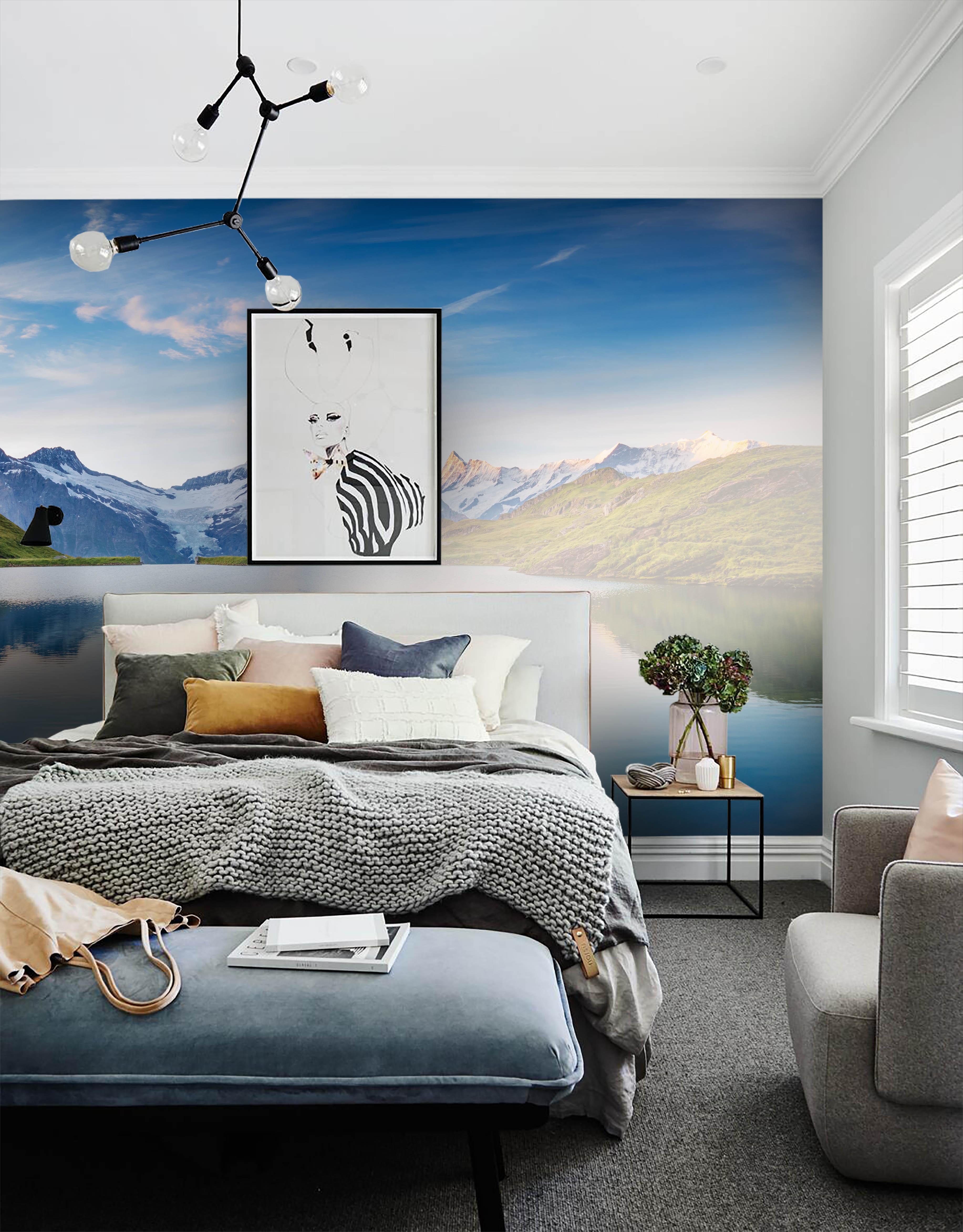 3D Lake And Snow Mountain Wall Mural Wallpaper 14- Jess Art Decoration