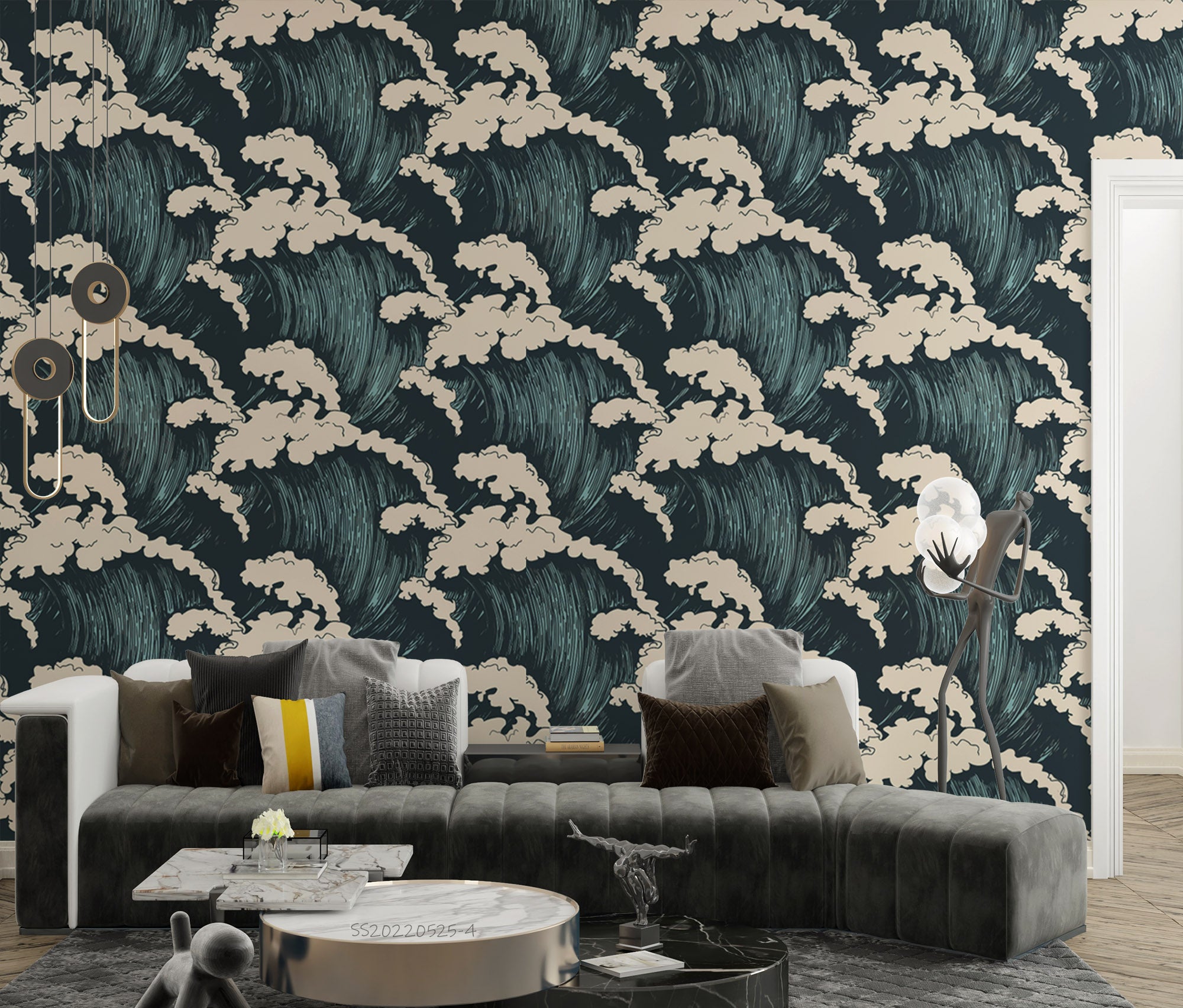 3D Vintage Wave Pattern Wall Mural Wallpaper GD 721- Jess Art Decoration