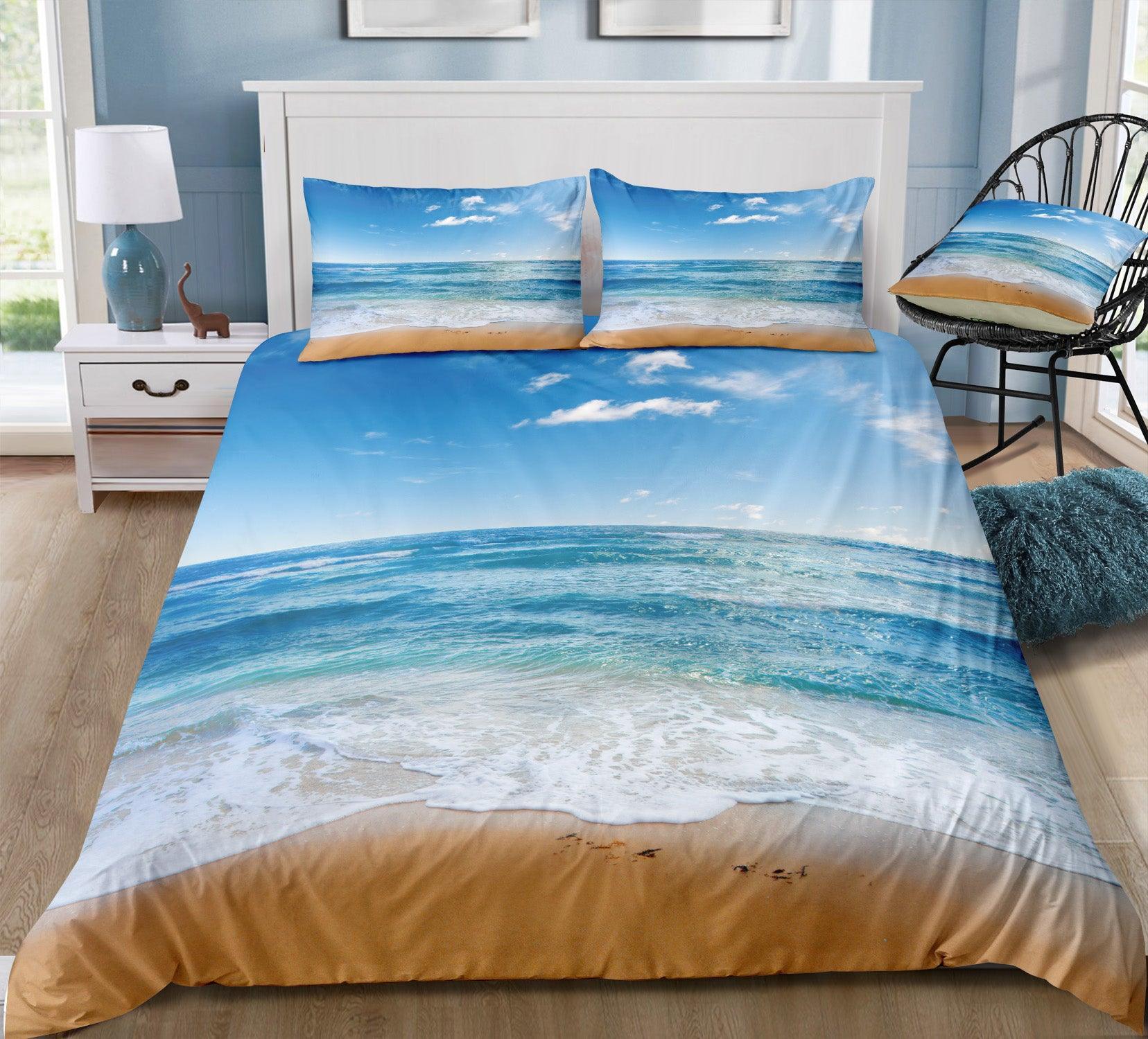 3D Sea Beach Scenery Quilt Cover Set Bedding Set Pillowcases 9- Jess Art Decoration