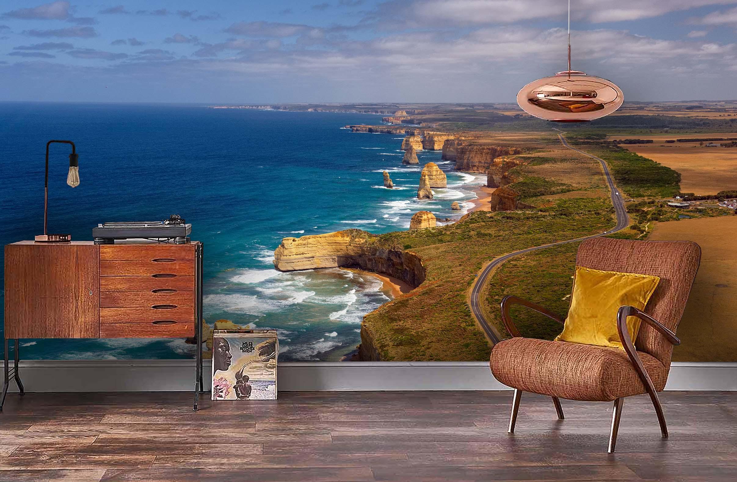 3D Blue Coast Wall Mural Wallpaper 86- Jess Art Decoration