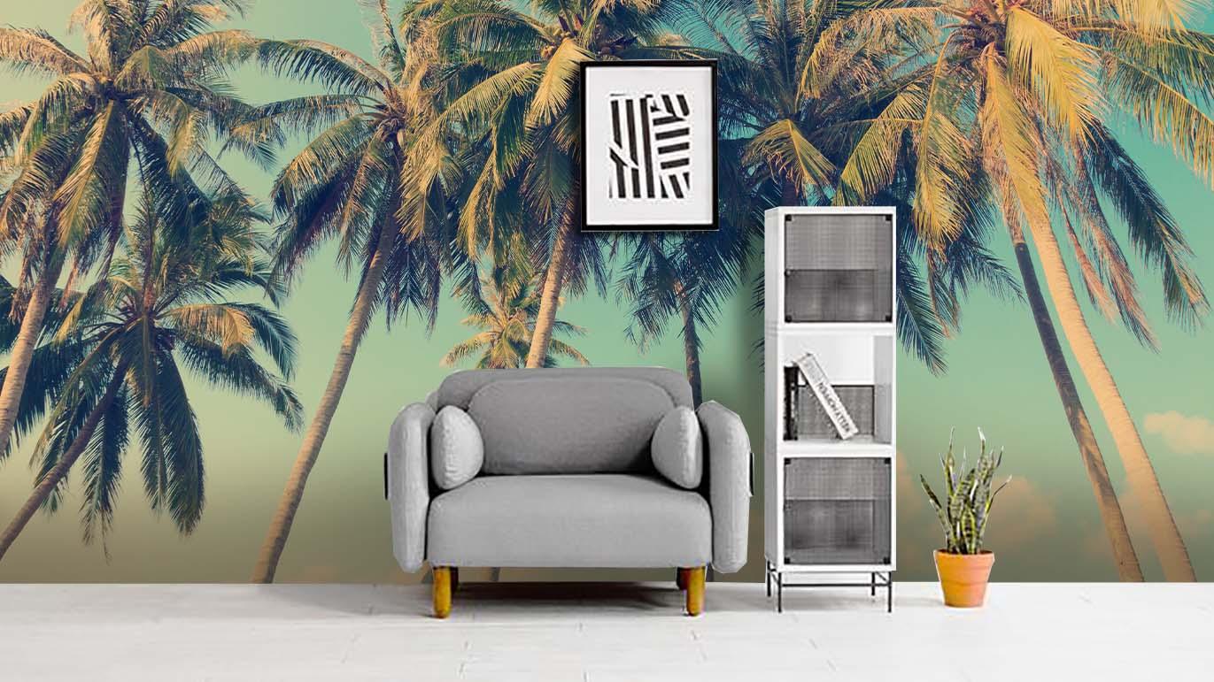3D sky coconut tree wall mural wallpaper 60- Jess Art Decoration