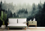 3D Dark Green Forest Trees Misty Scenery Wall Mural Wallpaper GD 949- Jess Art Decoration