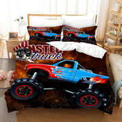 3D Cartoon Monster Truck Quilt Cover Set Bedding Set Duvet Cover Pillowcases WJ 1695- Jess Art Decoration