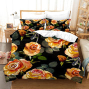 3D Yellow Rose Quilt Cover Set Bedding Set Pillowcases 59- Jess Art Decoration