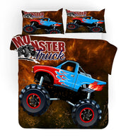 3D Cartoon Monster Truck Quilt Cover Set Bedding Set Duvet Cover Pillowcases WJ 1695- Jess Art Decoration