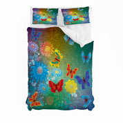 3D Color Floral Butterfly Quilt Cover Set Bedding Set Duvet Cover Pillowcases 170- Jess Art Decoration