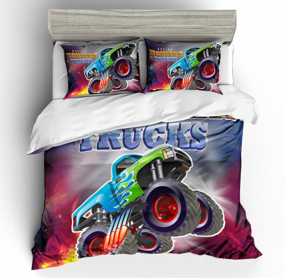 3D Monster Trucks DS Quilt Cover Set Bedding Set Pillowcases 84- Jess Art Decoration