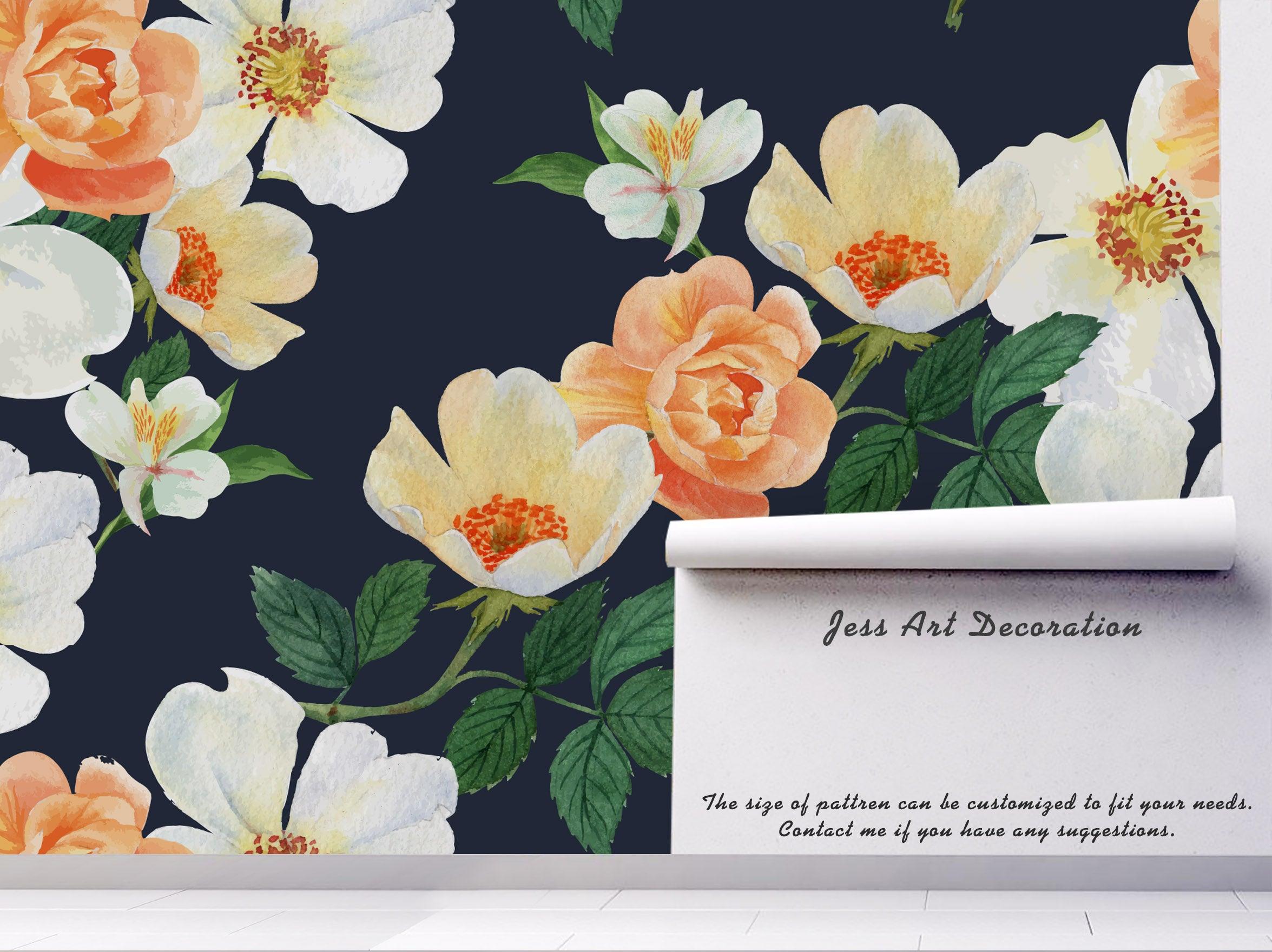 3D Watercolor Pink Floral Mountain Wall Mural Wallpaper 36- Jess Art Decoration