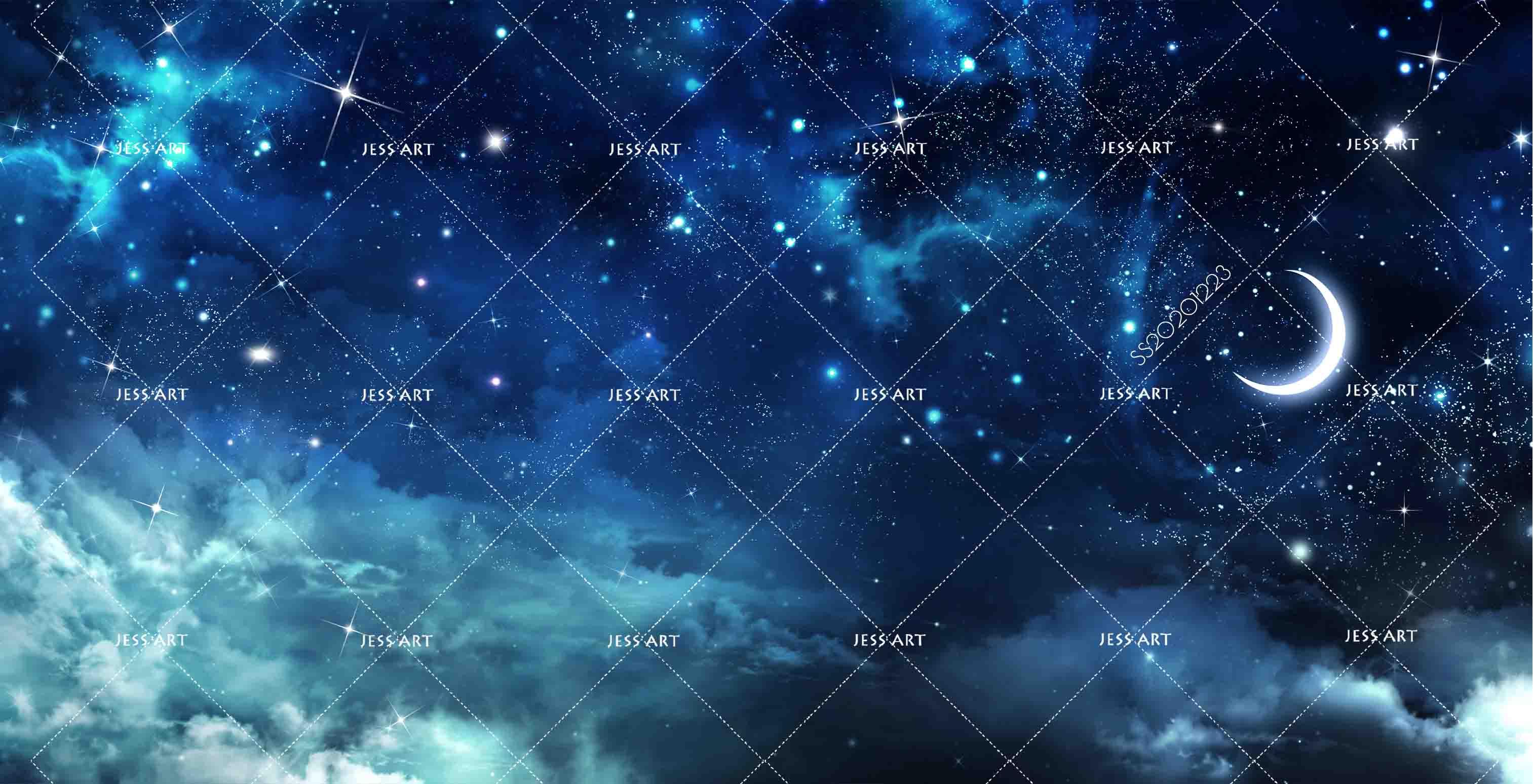 3D Night Sky Star Moon Wall Mural Wallpaper LQH 127- Jess Art Decoration