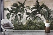 3D Vintage Tropical Green Trees Wall Mural Wallpaper GD 762- Jess Art Decoration