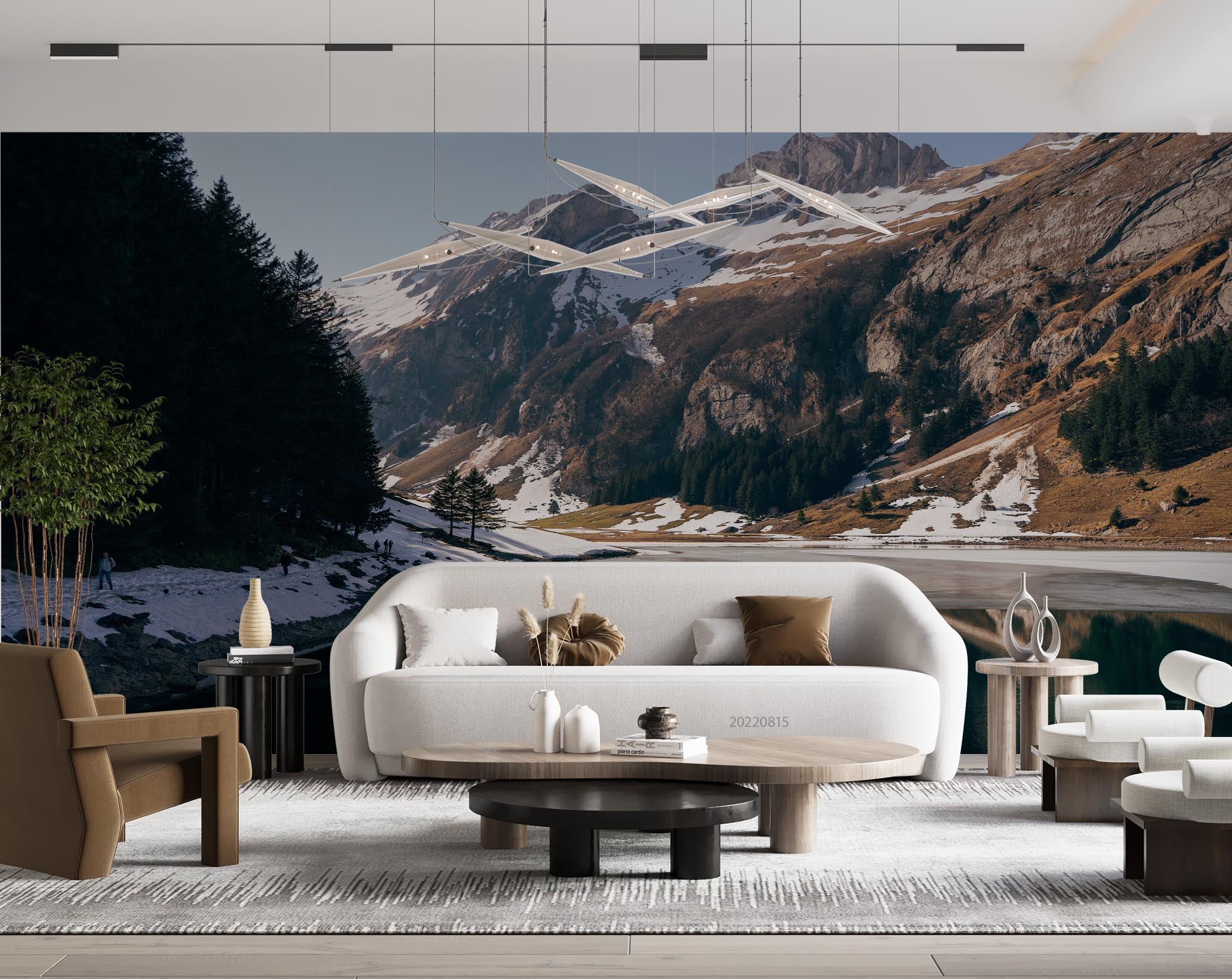 3D Snow Mountain Rock Tree River Landscape Wall Mural Wallpaper GD 2845- Jess Art Decoration
