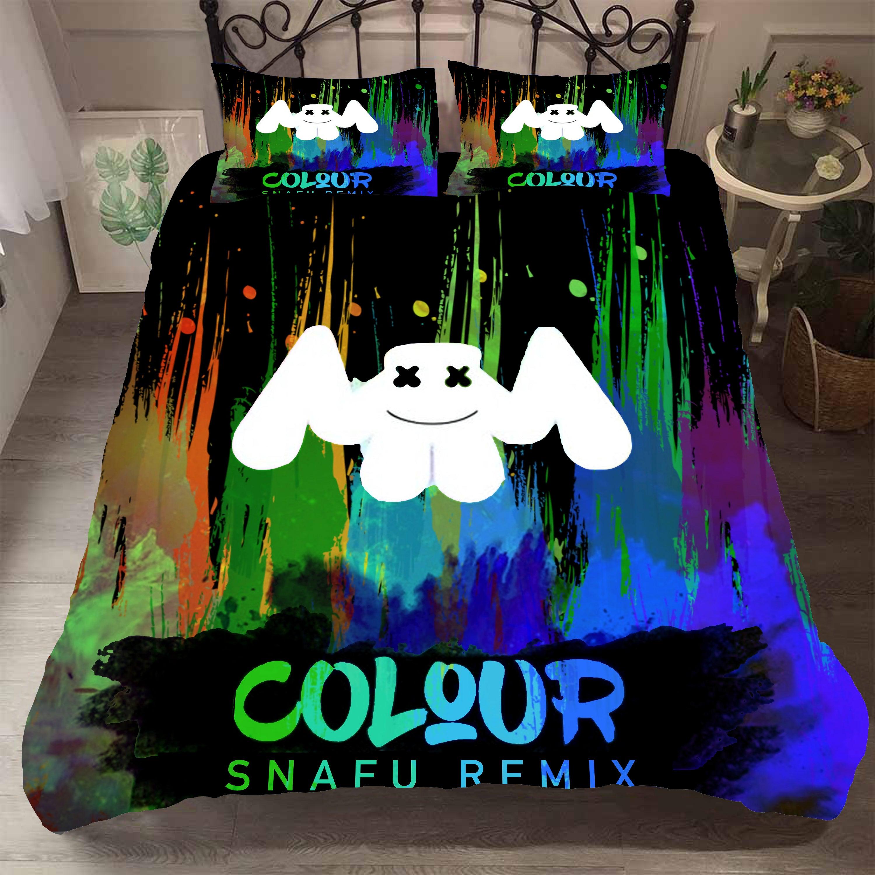3D Marshmello Doctom Quilt Cover Set Bedding Set Pillowcases 18- Jess Art Decoration