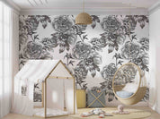 3D Sketch Peony Floral Pattern Black White Wall Mural Wallpaper GD 1329- Jess Art Decoration
