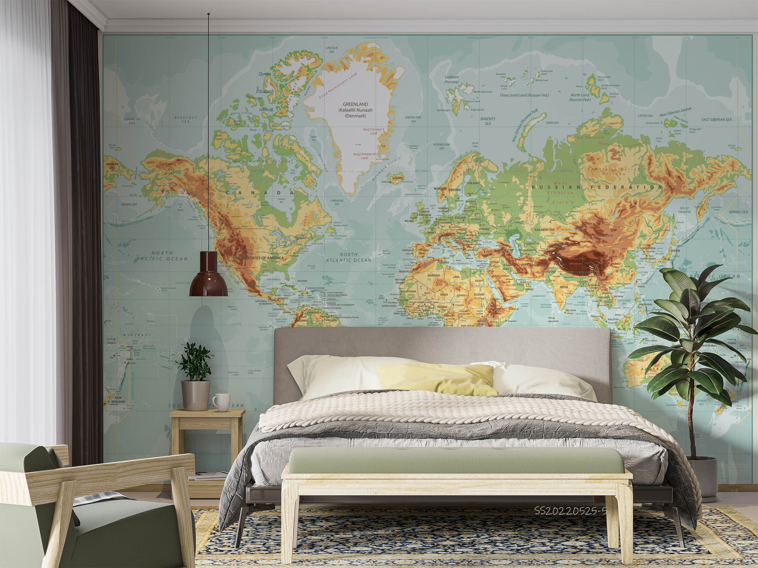 3D Detailed World Map Wall Mural Wallpaper GD 976- Jess Art Decoration