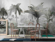 3D Tropical Plant Palm Tree Leaf Misty Wall Mural Wallpaper GD 857- Jess Art Decoration