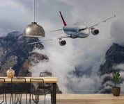 3D Sky Airplane Mountain Cloud Fog Wall Mural Wallpaper GD 541- Jess Art Decoration