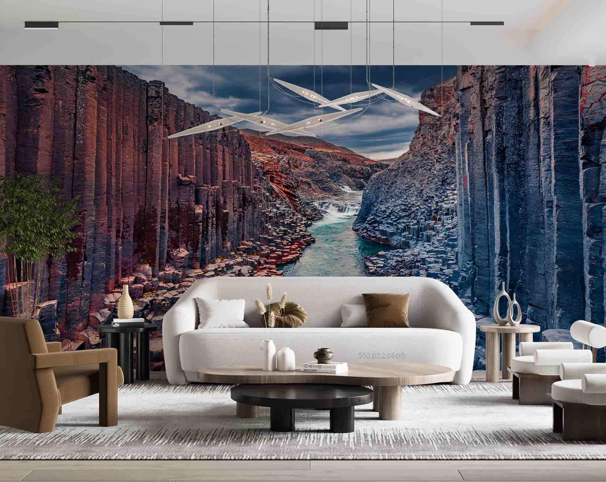 3D Summer Studlagil Canyon River Landscape Wall Mural Wallpaper GD 432- Jess Art Decoration