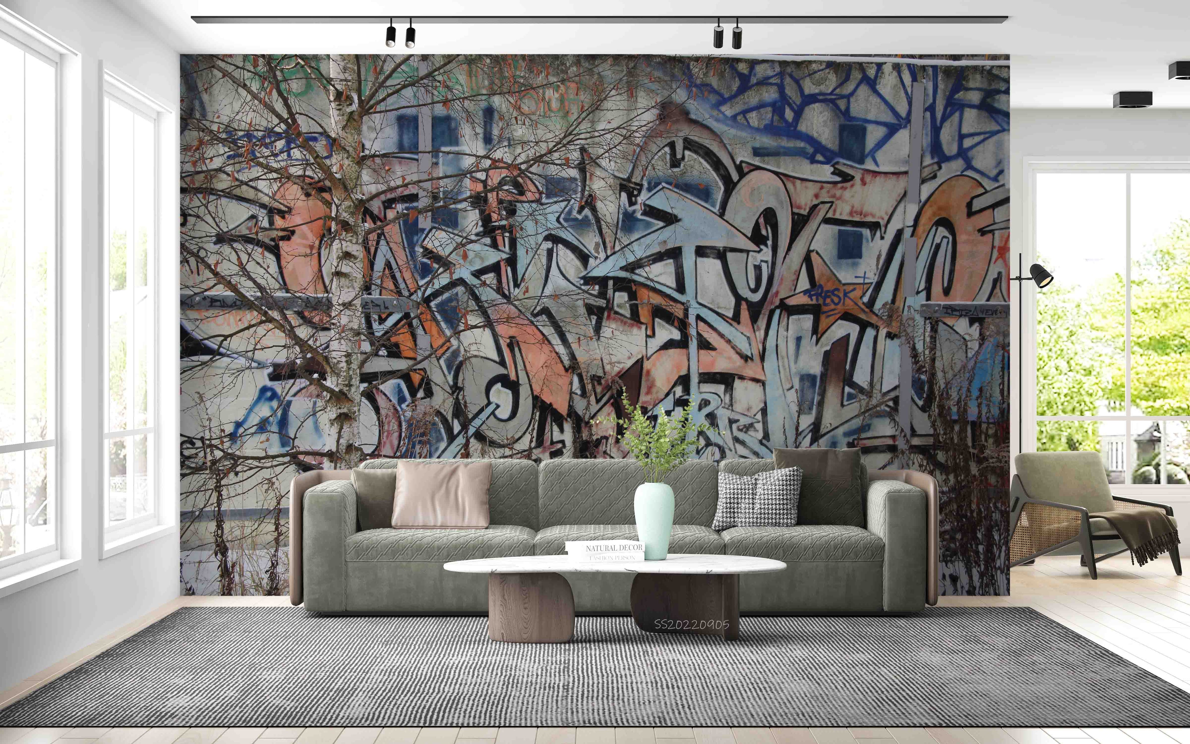 3D Abstract Art Graffiti Wall Mural Wallpaper GD 2655- Jess Art Decoration