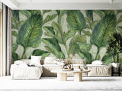 3D Vintage Tropical Green Leaf Wall Mural Wallpaper GD 668- Jess Art Decoration