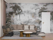 3D Tropical Jungle Plant Palm Tree Misty Wall Mural Wallpaper GD 859- Jess Art Decoration