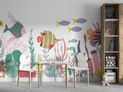 3D Cartoon Underwater World Fish Coral Wall Mural Wallpaper GD 892- Jess Art Decoration