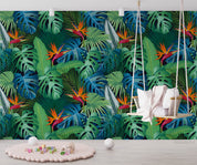 3D Tropical Green Leaf Floral Wall Mural Wallpaper GD 672- Jess Art Decoration