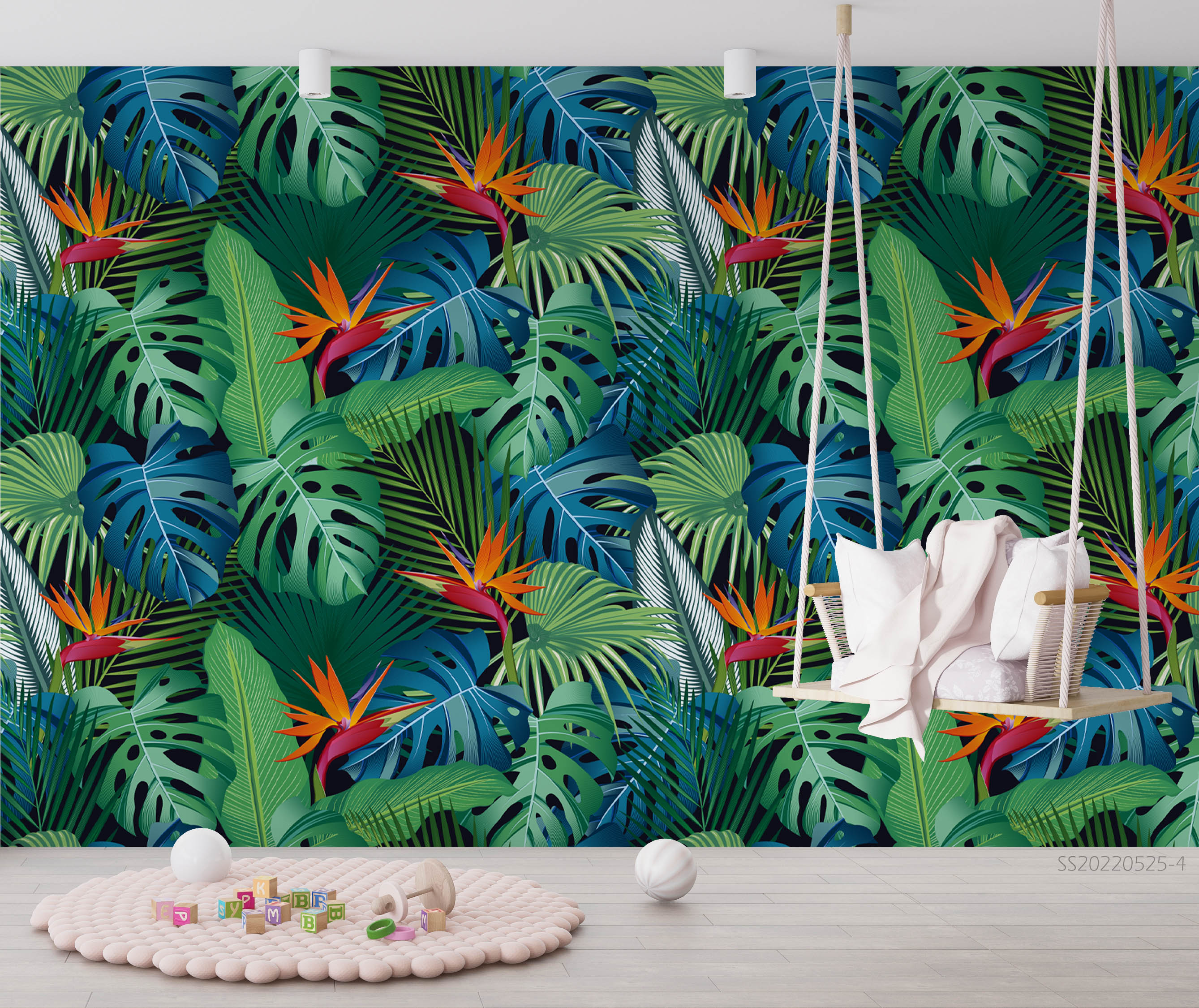 3D Tropical Green Leaf Floral Wall Mural Wallpaper GD 672- Jess Art Decoration