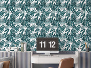 3D Vintage Tropical Leaves Dark Green Wall Mural Wallpaper GD 1258- Jess Art Decoration