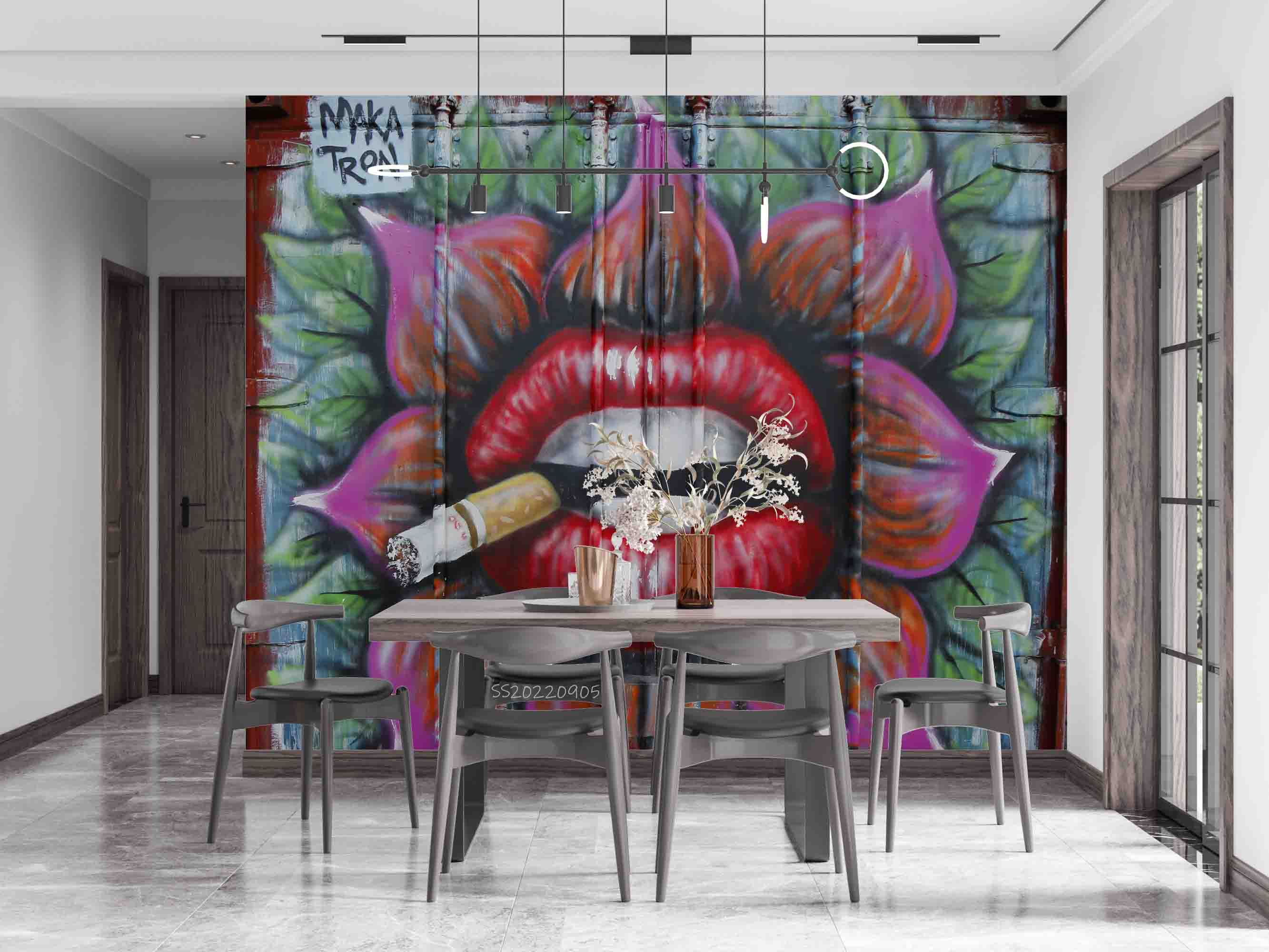 Abstract Artistic Graffiti Wallpaper urban graffiti wall mural for teen room, studio or feature wall - view 6