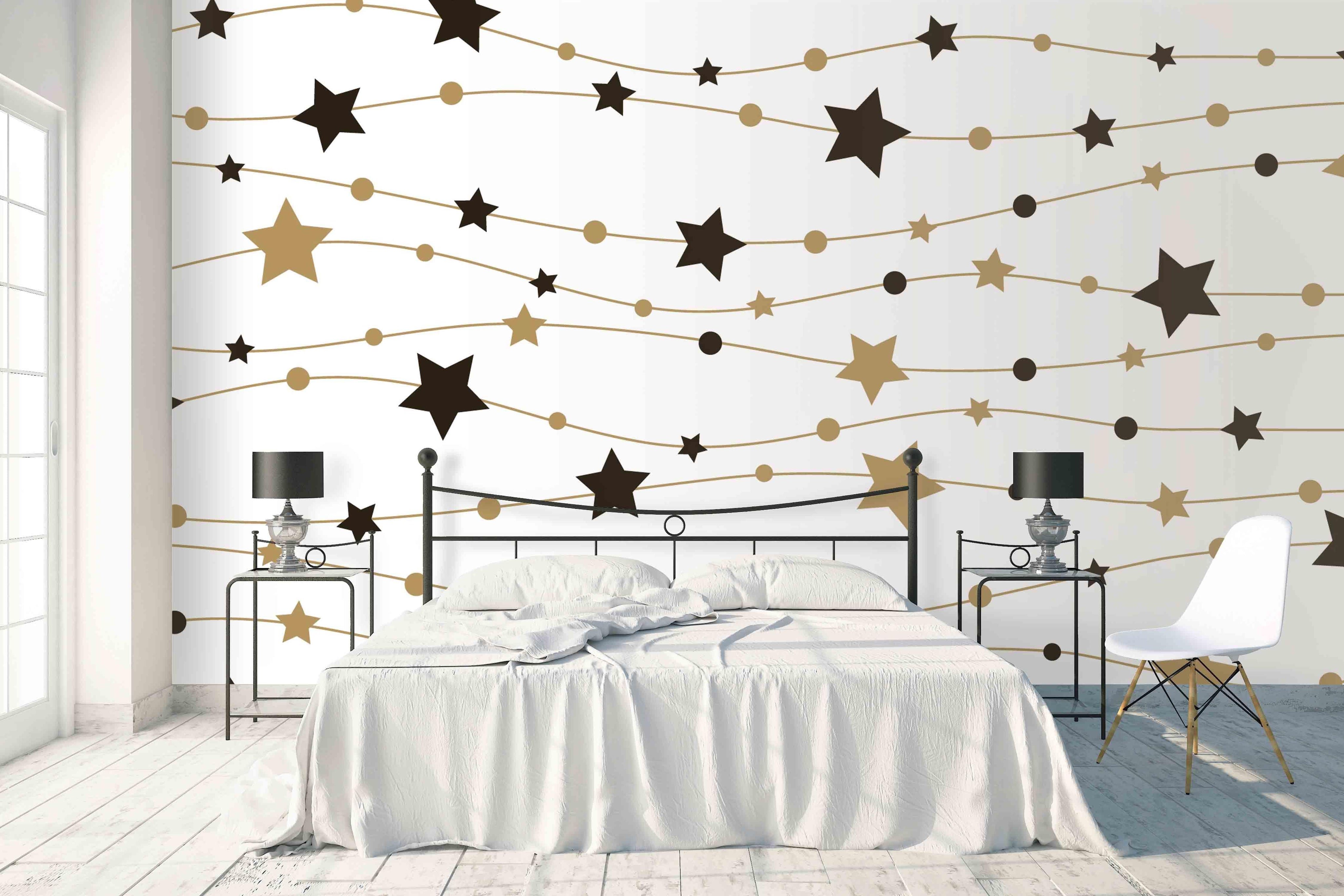 3D Black White  Star Line Wall Mural Wallpaper 19- Jess Art Decoration