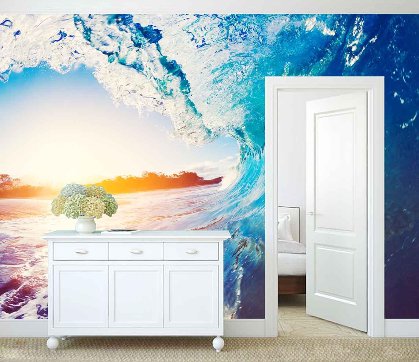 3D Sunrise Sea Wave Wall Mural Wallpaper  16- Jess Art Decoration